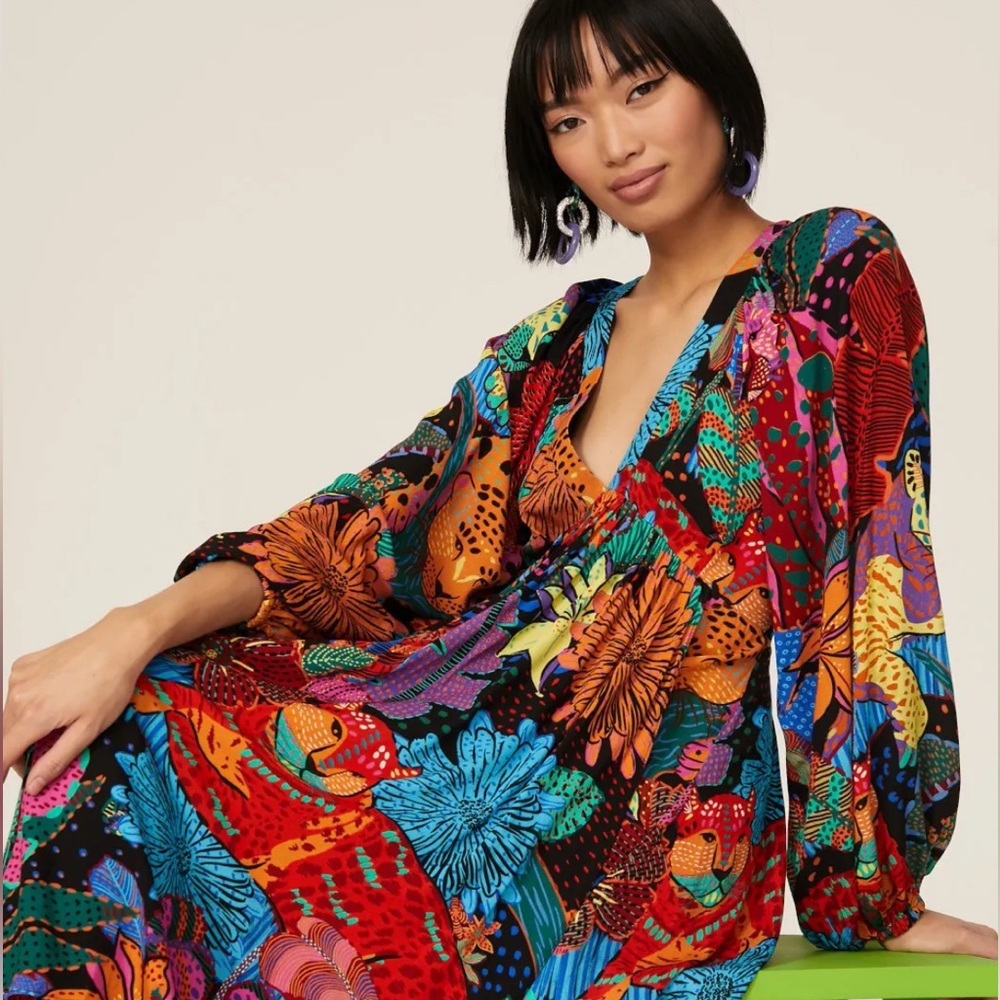 FARM Rio Jungle print maxi dress. NWT. Size M